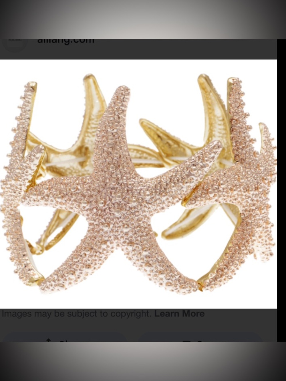 New Gold Starfish Bracelet with Rose Gold Accents